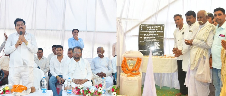 खाद्य मंत्री बघेल ने नवागढ़ में जैतखाम निर्माण कार्य के लिए किया भूमि पूजन